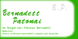 bernadett patonai business card